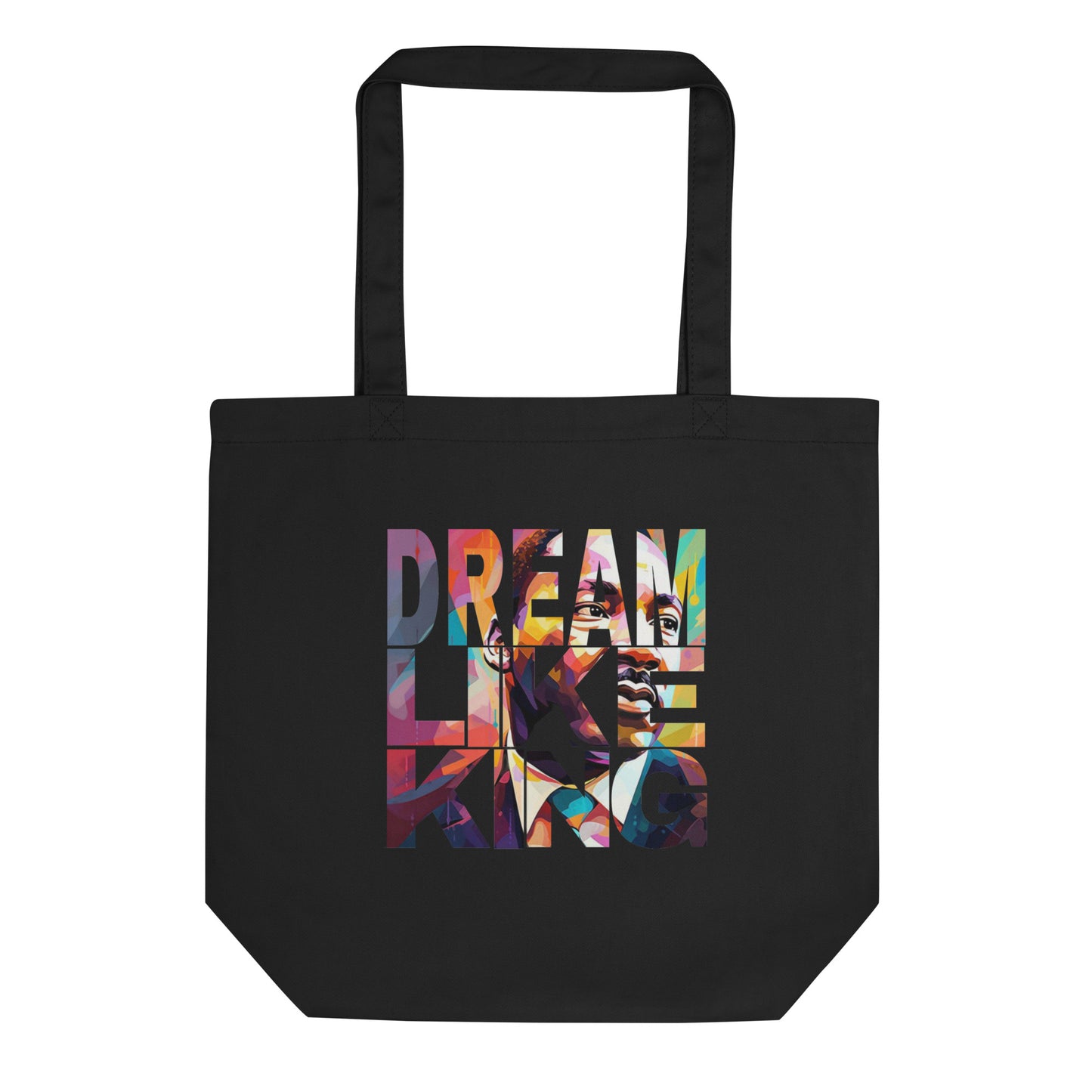 Back eco tote bag with Dream Like King print by Melanin Elevation – eco-friendly, durable, daily essentials