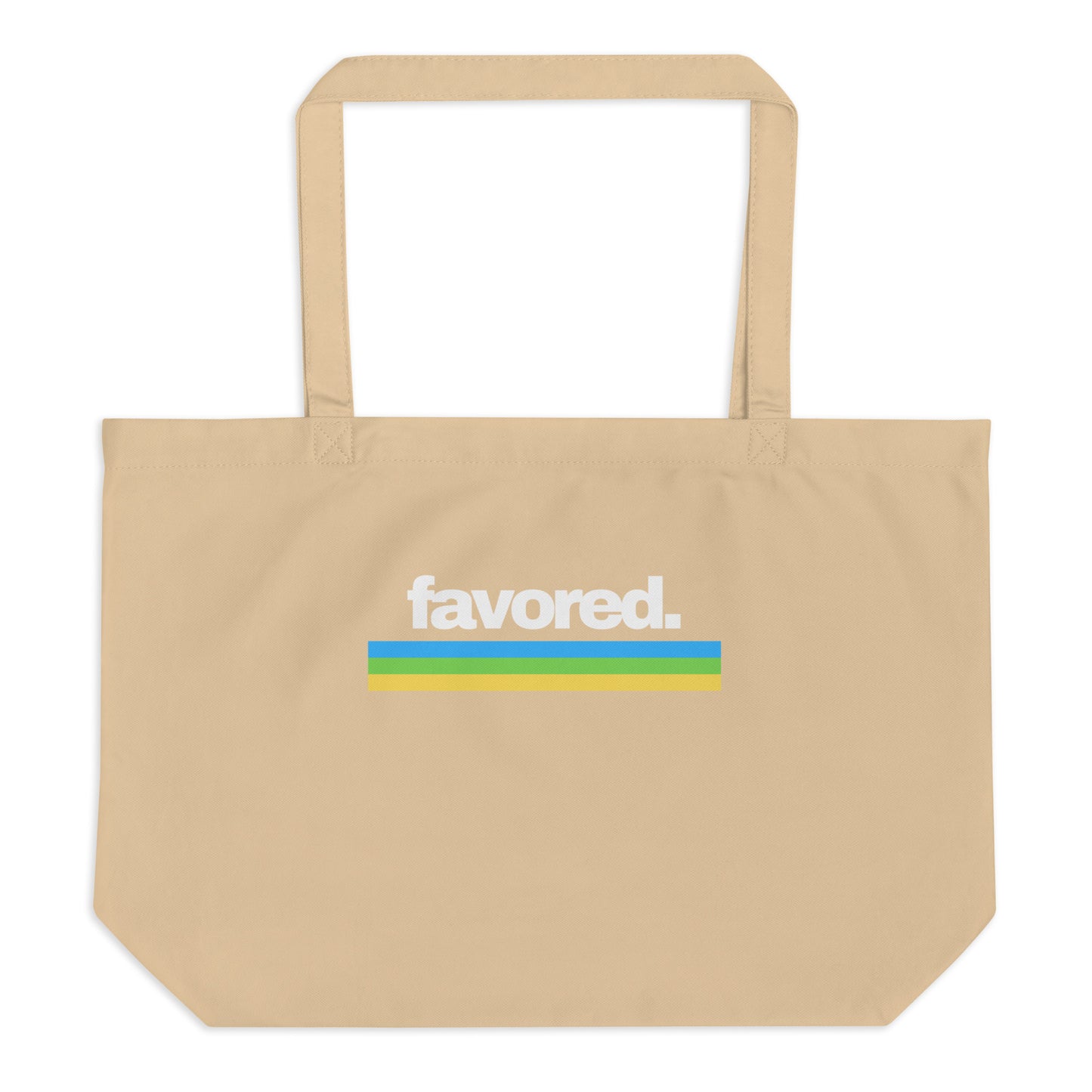 Large Beige Organic Tote bag with Favored print by Melanin Elevation – eco-friendly, durable, everyday carry essentials