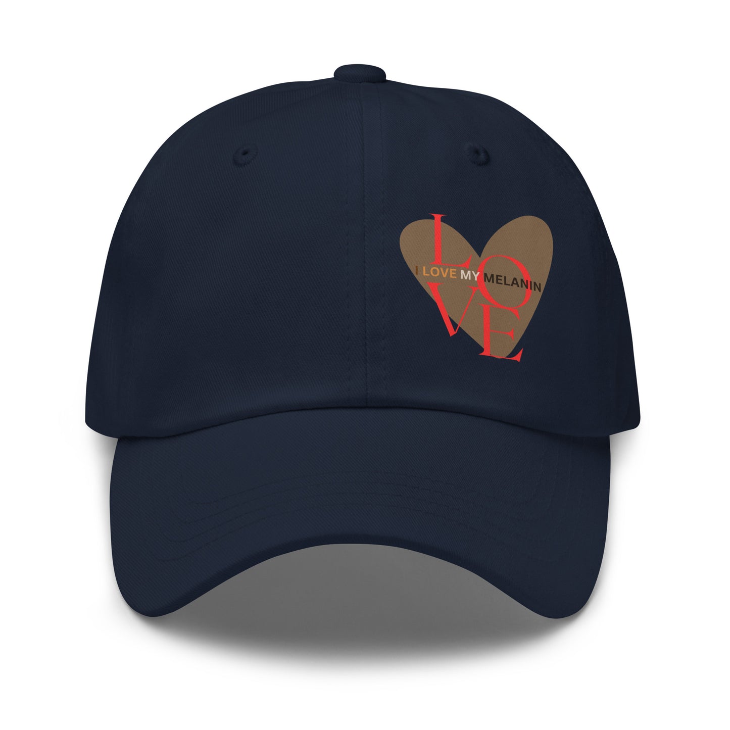 Navy  I Love My Melanin classic cotton dad hat with curved visor