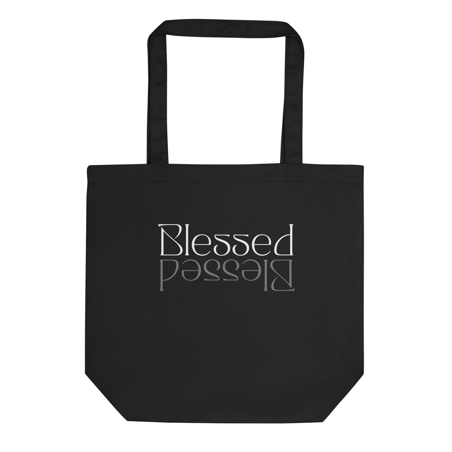 Black Eco Tote bag with Blessed print by Melanin Elevation – lightweight, organic cotton, sustainable lifestyle accessory