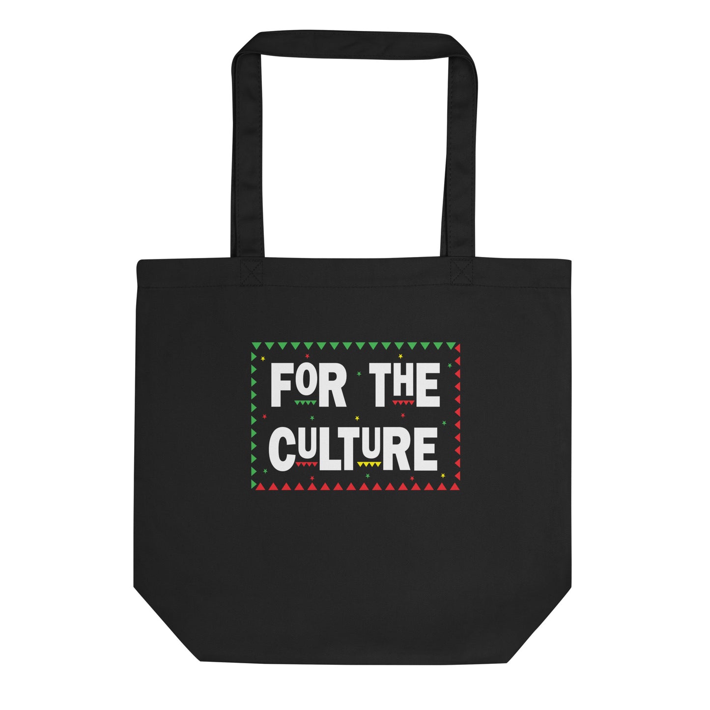 Black Eco Tote bag with For The Culture print by Melanin Elevation – eco-friendly, durable, daily essentials