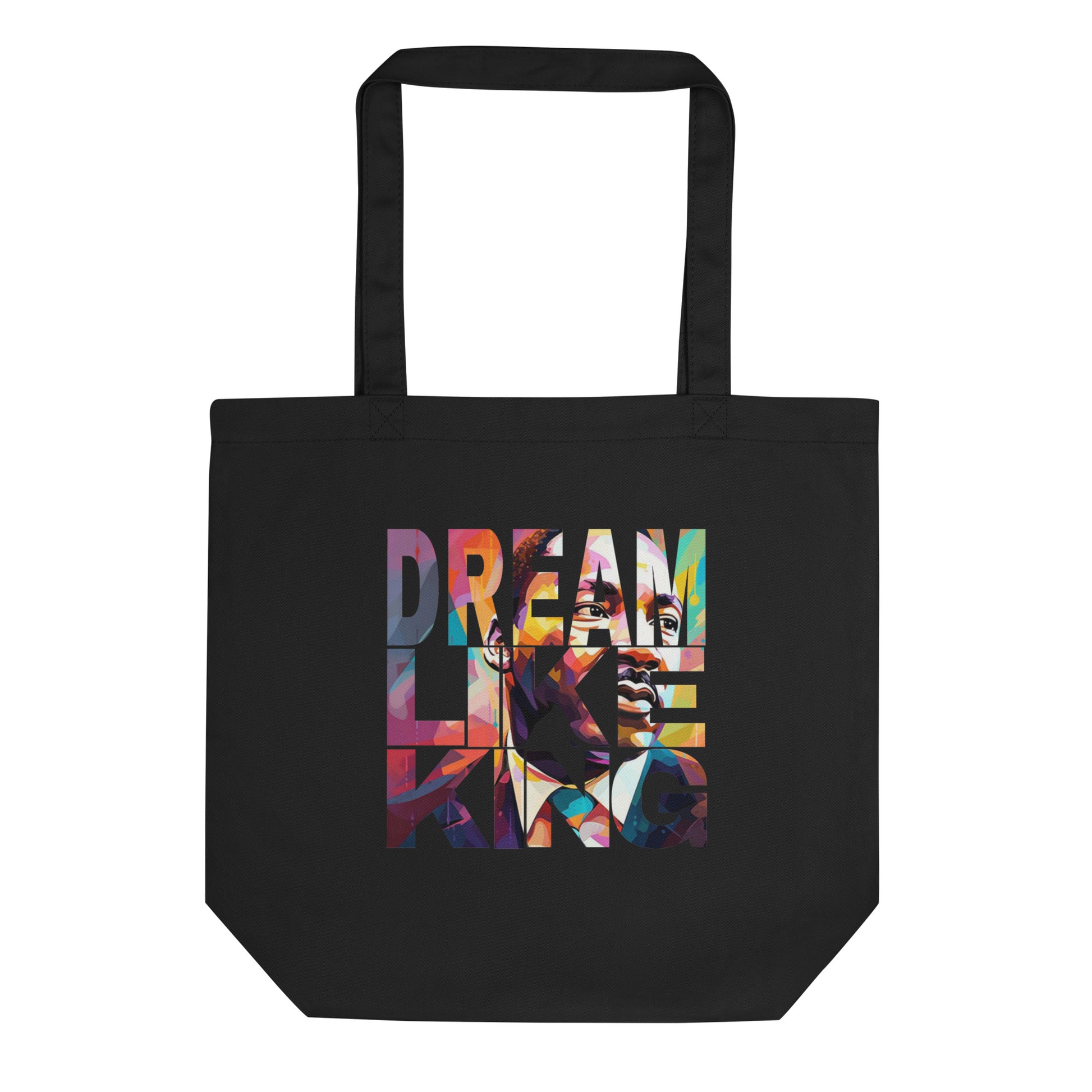 Back eco tote bag with Dream Like King print by Melanin Elevation – eco-friendly, durable, daily essentials
