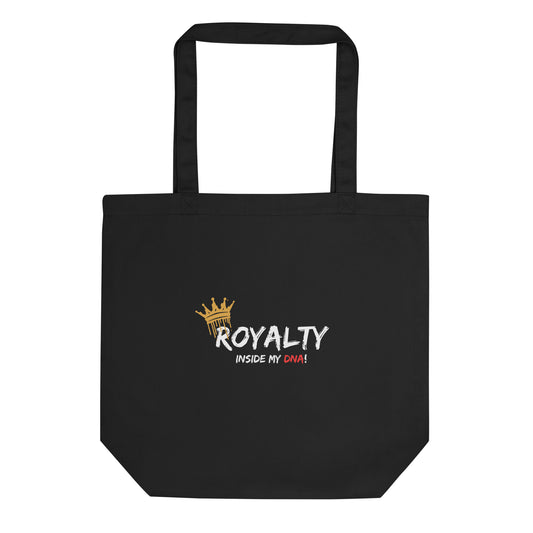 Black Eco Tote bag with Royalty Inside My DNA print by Melanin Elevation – eco-friendly, durable, daily essentials