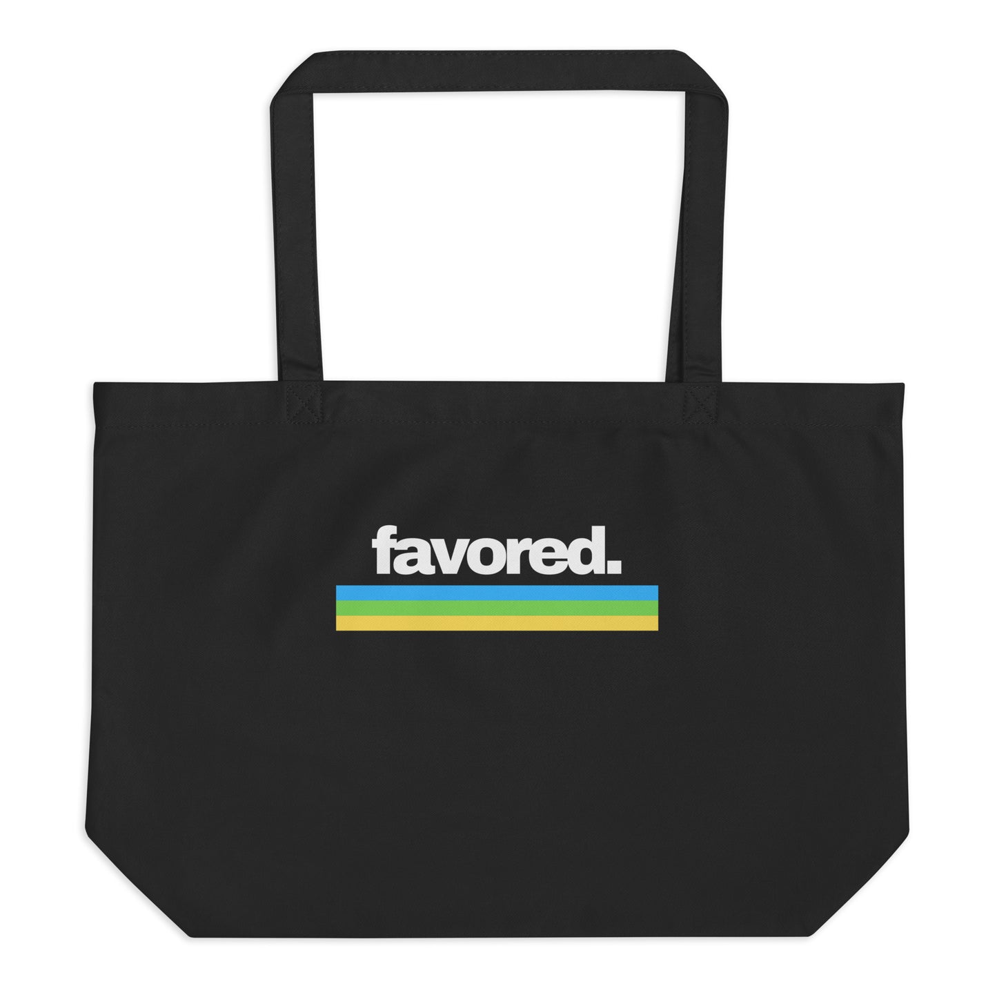 Large Black Organic Tote bag with Favored print by Melanin Elevation – eco-friendly, durable, everyday carry essentials