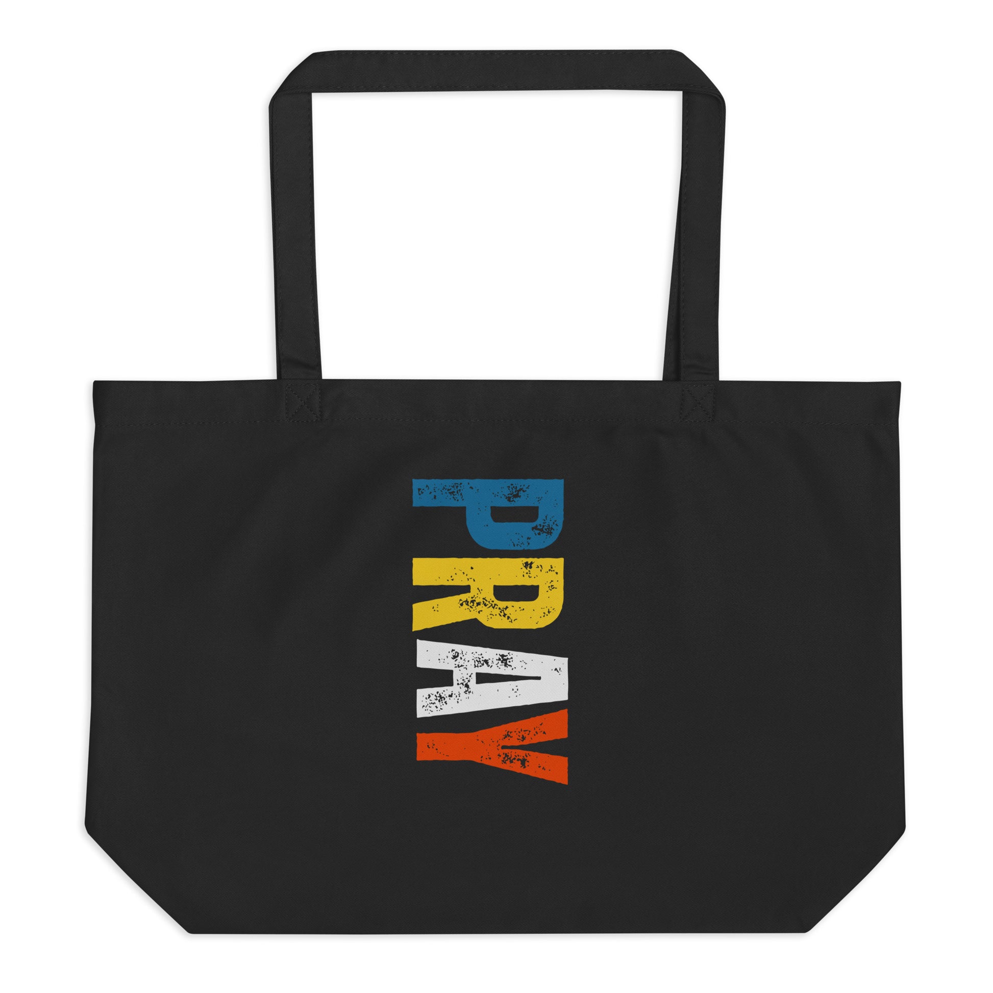 Large Black Organic Tote bag with PRAY print by Melanin Elevation – eco-friendly, durable, daily essentials