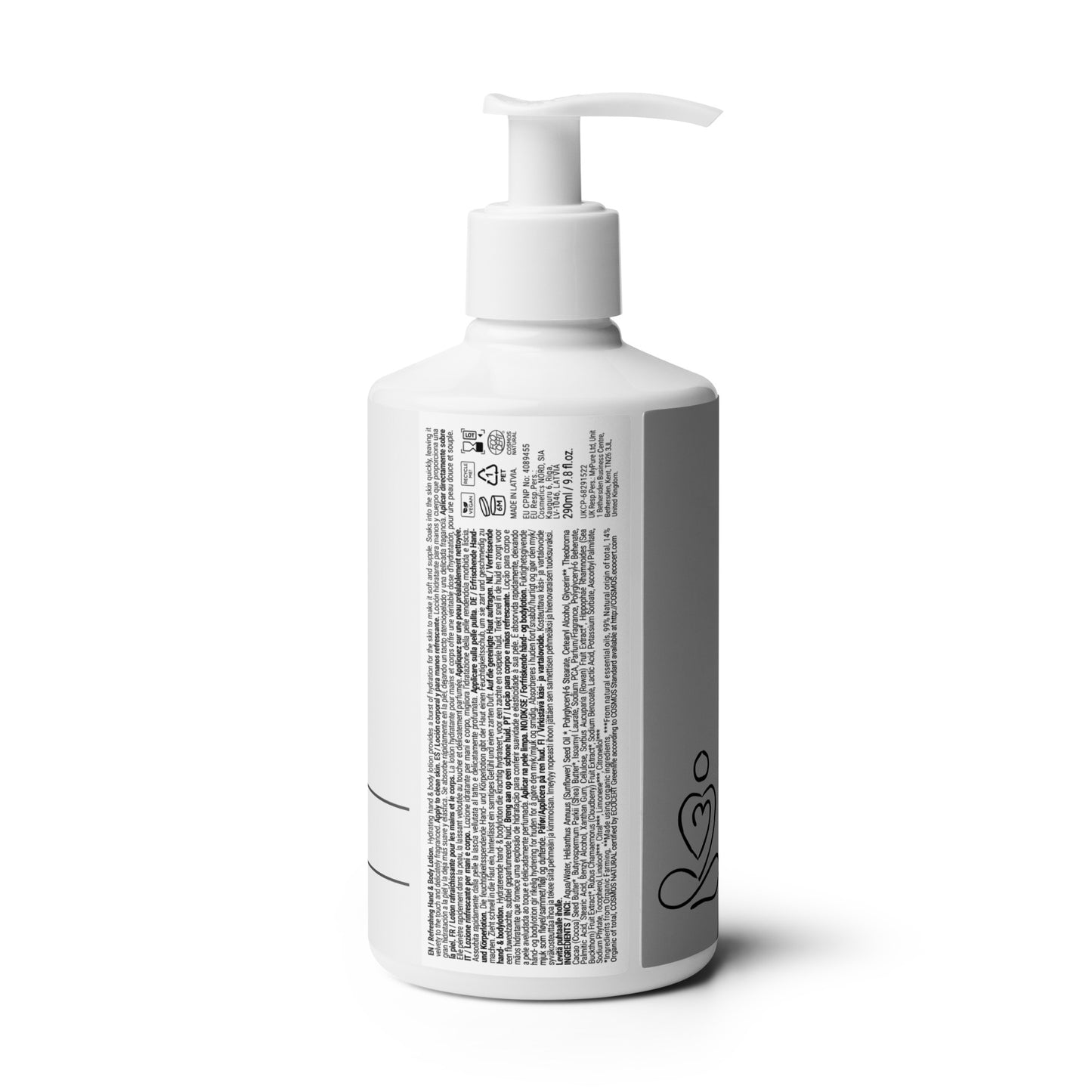 Melanin Elevation Refreshing Hand & Body Wash with zesty citrus scent in pump bottle — ingredients.