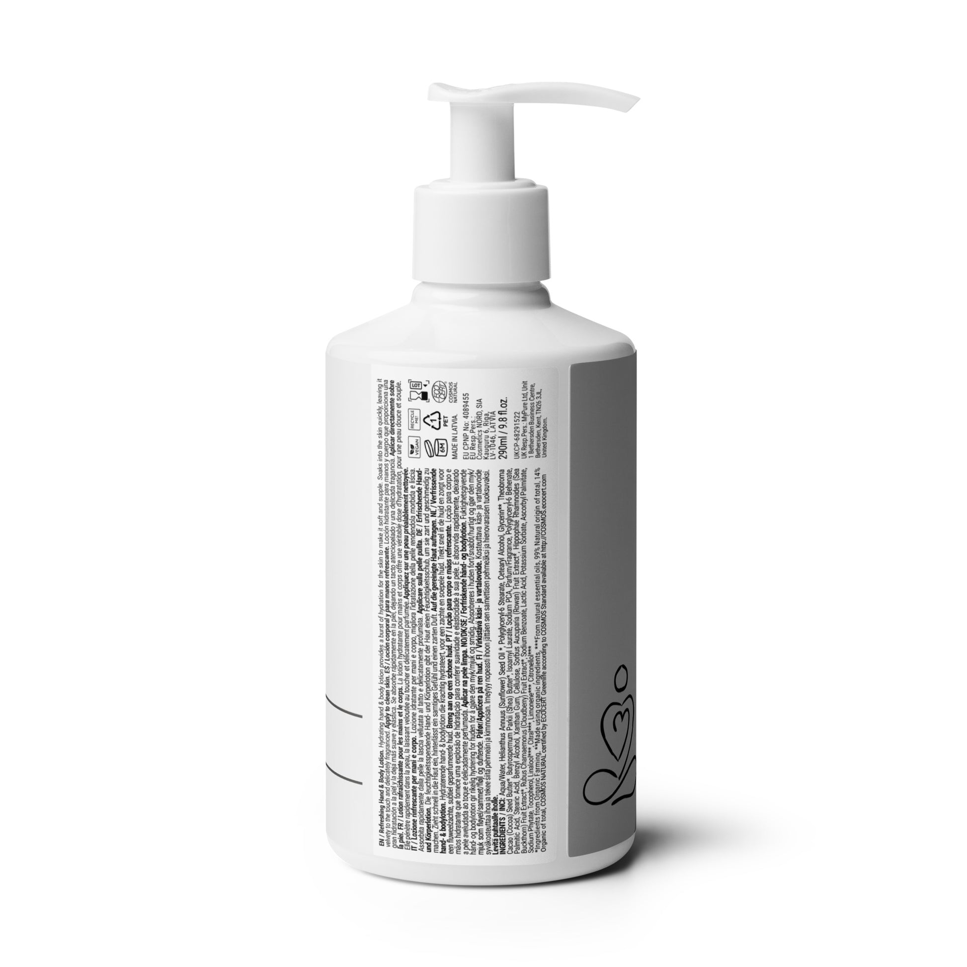 Melanin Elevation Refreshing Hand & Body Wash with zesty citrus scent in pump bottle — ingredients.