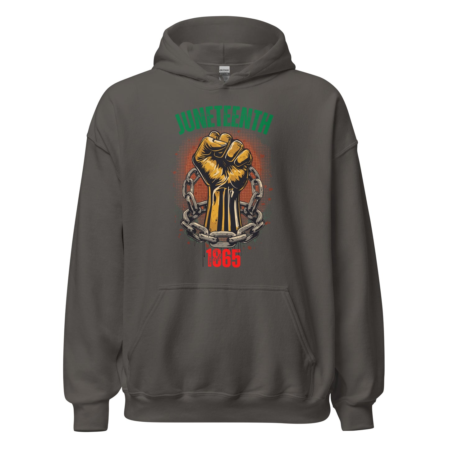 Juneteenth 1865 gray hoodie celebrating Black history, freedom, and cultural pride