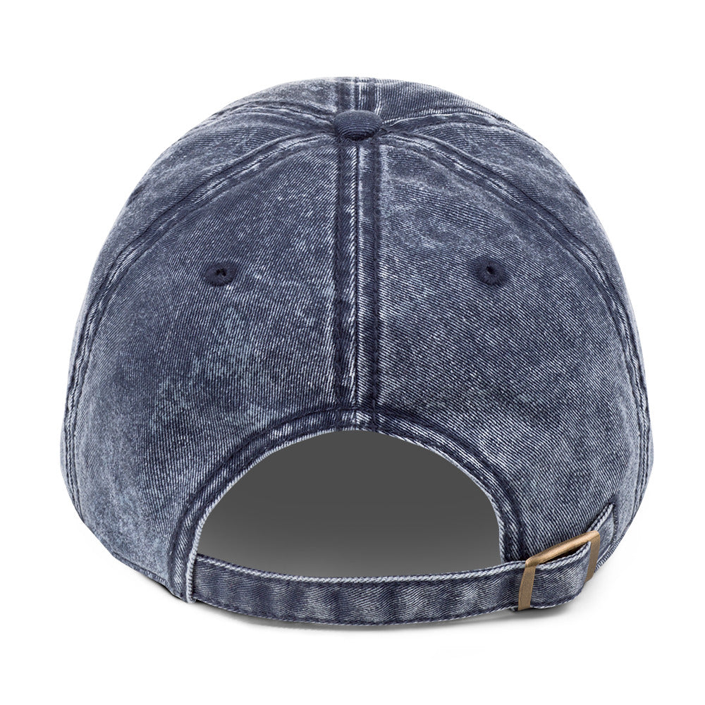Blue back I Love My Melanin vintage cotton twill cap with adjustable strap